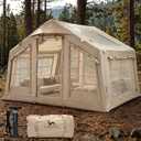 6-8 Person Inflatable Tent for Camping with Stove Jack and Skylight, Medium