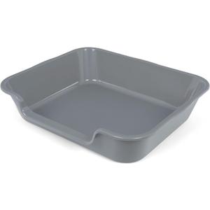 1 Pack of Extra Large Cat Litter Box (ABS Material), Low Entry Senior Litter Pen for Geriatric Kitty Big Cats, Jumbo Pet Safe Litter Boxes Tray for Indoor Pets Potty (Gray, 24" L x 20" W) (Large (Pack of 1), Dark Gray)