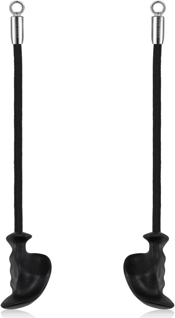 HXD-ERGO Tricep Rope with Ergonomic Handles, 36 Inch Tricep Pull Down Rope for Cable Machine, Pulley System, Triceps Rope Cable Attachment for Gym, Home (Black 2pcs)