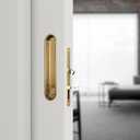 Pocket Door Lock Hardware with Pull, Recessed Handle Latch,Invisible Sliding Door Lock for Bedroom, Kitchen, Barn Door (Circular Gold)