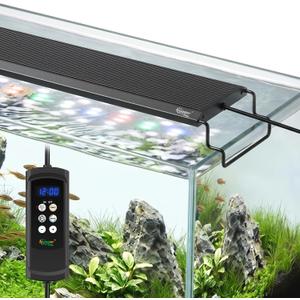 hygger Aquarium Light, 35W Full Spectrum Fish Tank LED Light, 24/7 Remote Control Adjustable Timer, Brightness and Color, Extendable Bracket, Power-Off Memory Plant Growth Lamp, Fits 24-30 Inch Tank