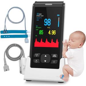 HOLFENRY Handheld Pulse Oximeter for Baby&Adult,Infant Pulse Oximeter Fingertip Rechargeable with Continuous Monitor&Alarm, Infant Oxygen Monitor Fingertip