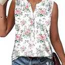 ONLYSHE Tank Top for Women Cami Tunic Casual Dressy Loose Flowy Summer Sleeveless Top Fresh Rose XL