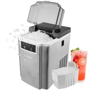 Countertop Nugget Ice Maker  43 lbs/Day, Fast 5-Min Chewable Pellet Ice  Self-Cleaning Sonic & Pebble Ice Machine for Home, Kitchen & Office  Premium Stainless Steel 2025 Upgraded