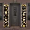 50th Birthday Party Banner Lighted Decorations for Women Men 50 Year Old Lighted Door Banners Black Gold Cheers to 50 Years Birthday Party Supplies Porch Sign with LED Light for Outside Light Decor