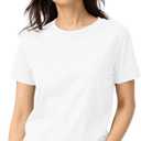 100% Cotton Premium Crew Neck T-Shirt, Classic Tee for Women Short Sleeve | No Poking Labels, Ultra-Soft, Breathable, Everyday Essential, All Day Active Wear