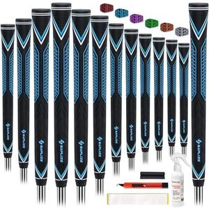 SAPLIZE High-performance Rubber Golf Grips 13 Pack, High Shock Absorption, Non-slip, Choose from 13 Grips with 15 Tapes or Full Regripping Kit, Standard/Mid/Jumbo Sizes, CC10 Series