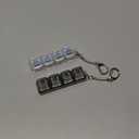 2 Pcs Keyboard Fidget Toy for Adults Fidget Keyboard Clicker Toys with LED Lights Keychain Stress Relief for Anxiety Decompression (Black and White) (Blue Switch)