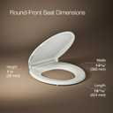 KOHLER 4639-RL-NY Cachet ReadyLatch Round Toilet Seat Soft Close, Dune