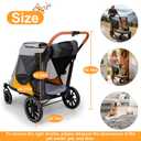 Dog Stroller for Large-Dogs: Easy Fold Dual Entry Onefoot Brake
