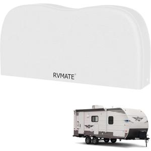 RVMATE RV Tire Covers, Dual Axle Wheel Cover (1 Pack) Fits 30"-33" Diameter Tires, Waterproof Anti-UV White Dual Tire Covers RV Accessories for Truck/Trailer
