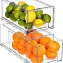 Sorbus Fridge Drawers - Clear Stackable Pull Out Organizer Bins - Food Storage Containers for Kitchen, Refrigerator, Freezer, Vanity Organization and Storage (2 Pack | Large)