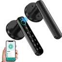 Fingerprint Door Lock- Smart Door knob, Biometric Door Lock with passcode keypad, keyless Entry Door Handle for Bedroom Home Hotel Office Apartment (Black with APP) (10)