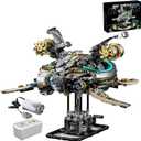 Mechanical Turtle Building Block with Hand Crank & Motor Dual Drive Gear Motion Steampunk＆Educational Construction Set for Adults Teens and Model Enthusiasts