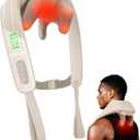 Snailax Cordless Neck Massager with Heat, Kneading Neck and Shoulder Massager Deep Tissue, Shiatsu Back Pillow, 2 Heating Levels,Gifts for Mom Dad (Khaki)