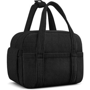 Corduroy Lunch Box Lunch Bag for Women Men, Cute Strawberry Small Insulated Reusable Work Leakproof Simple Lunch Boxes Tote Bag Adults Cooler Bag