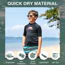 Kanu Surf Boys Paradise UPF 50 Sun Protective Rashguard Swim Shirt (2T, Bora Bora Black)