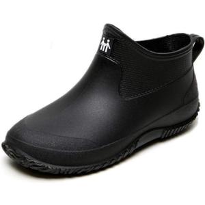 Mens Rain Boots, Ankle Deck Boots Waterproof for Men Anti-Slip Mud Shoes for Garden Outdoor Work Fishing Farming Gardening (10, Black)