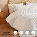 MR&HM White Boho Comforter Set, Farmhouse Bedding Set, Queen Bed in a Bag Set 7 Pieces with 1 Comforter, 2 Pillow Shams, 2 Pillowcases, 1 Flat Sheet, 1 Fitted Sheet for All Seasons