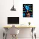 Inspirational Christian Canvas Wall Art, Blue Floral Scripture Quotes Canvas Print, Religious Home Decor, Christian Wall Art Home Decor for Living & Prayer Room 12x16 inch Framed