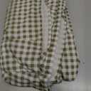 Mindsoft Sage Green Gingham Ruffled Tablecloth 70 x 52 Inches Rectangle Cotton Linen Checkered Table Cloth Buffalo Plaid Farmhouse Vintage Decorative Tablecover for Picnic Kitchen Dining Home Party