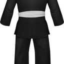 Antares Uniform for Kids & Adults Lightweight Student Gi Pants and Jackets for Martial Arts Uniform With Free Belt (Black), 140 