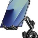 Motorcycle Mount for Z Fold, Sturdy Metal Arm Bike Tablet Holder, [Security Silicone Strap] Bicycle Handlebar Clamp for Z Fold 7 6 5 4 3 2, Galaxy S A, Tab, 4"-13" Device