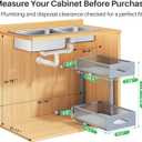 2 Pack Under Sink Organizer, 2 Tier Pull out Cabinet Organizer Mesh Baskets with 5 Adjustable Heights, Sliding Drawers Storage Shelf for Home, Kitchen, Bathroom, Pantry, Office, Countertop ,Grey