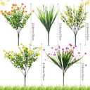 Tigeen 36 Bundles Artificial Flowers for Outdoor UV Resistant No Fade Fake Plastic Flowers Greenery Shrubs Plants for Wedding Garden Patio Porch Window Home Hanging Decor