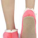 BenSorts Fuzzy Slipper Socks for Women Funny House Slippers with Grips (Pink)