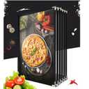 6 Pages 12 View Menu Covers Double Stitched Black Silver Corners and Matte Finish Opend for Restaurant Cafe Accommodate A4 Paper