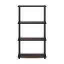 Furinno Turn-N-Tube 4-Tier Multipurpose Shelf Display Rack, Round Tubes, Dark Walnut