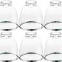 6 Pack Ceiling Fans Glass Shade Covers, Clear Glass Shade Replacements Globes Lampshades with Round Silver Border, Screw-Fixed Lamp shade for Light Fixtures Chandelier Sconces Vanity Lights