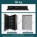 Movo Medicine Cabinet with Mirror, 16 inch x 24 inch Black Metal Framed Recessed Bathroom Medicine Cabinet Wall Mounted with Mirror
