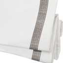 Cordless Roman Shades for Windows, Grey Beige Embroidered Bands Custom Blackout Light Filtering Roman Window Shades, Fabric Insulated Thermal Roman Blinds for Doors, French Doors, Kitchen Windows (Color-7)