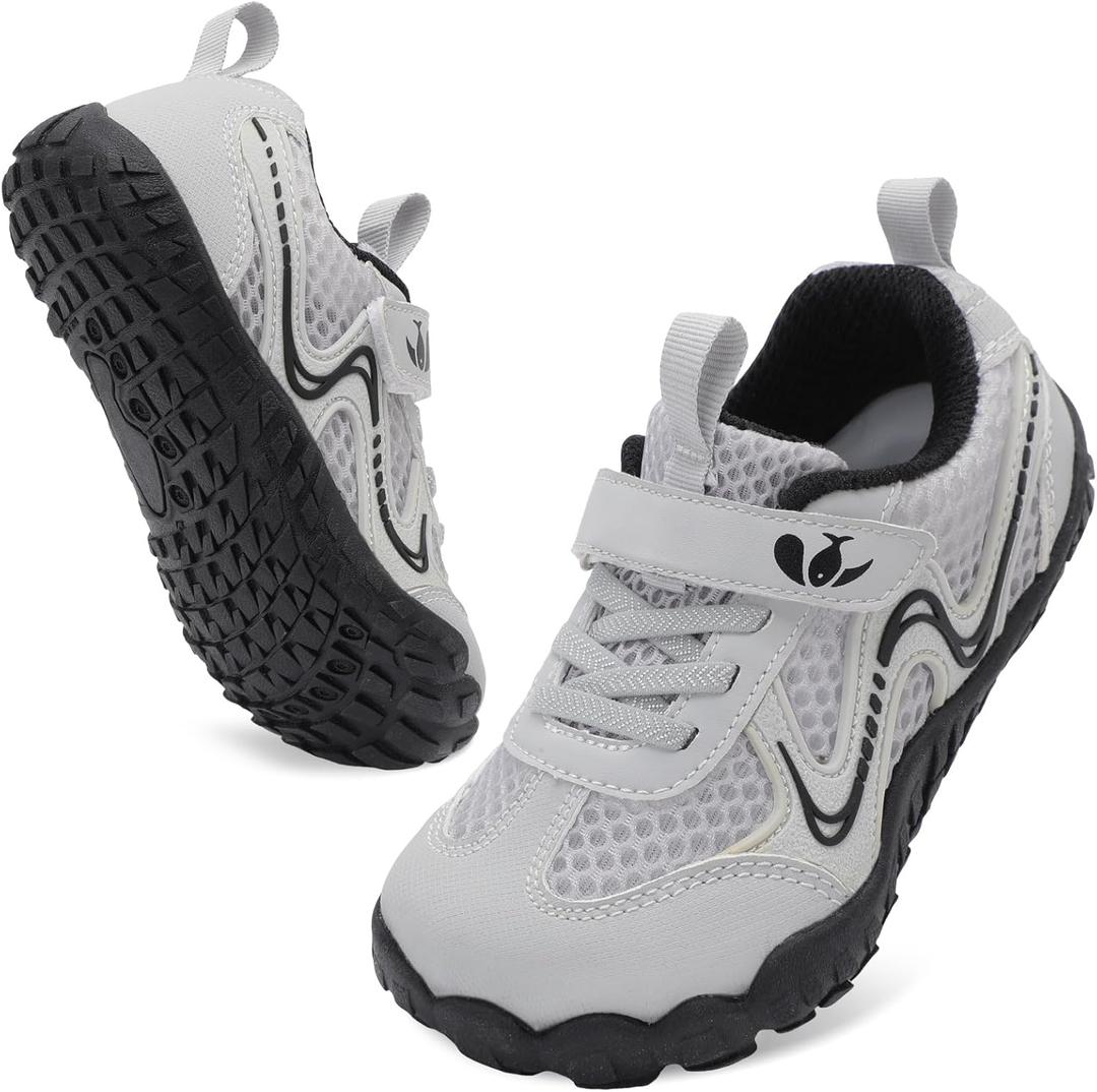 FEETCITY Wide Kids Barefoot Shoes Boys Girls Anti-Slip Kids Sport Sneakers Hiking Shoes Breathable Tennis Sneakers for Little Big Kid, Size 33