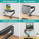 MOUNT PRO Laptop Arm Mount for Desk, 2 in 1 Function Monitor Laptop Stand, Fits Max 17" Notebook and 32" Computer Screen, Aluminum Single Monitor Holder with Adjustable Tray, Holds up to 22lbs