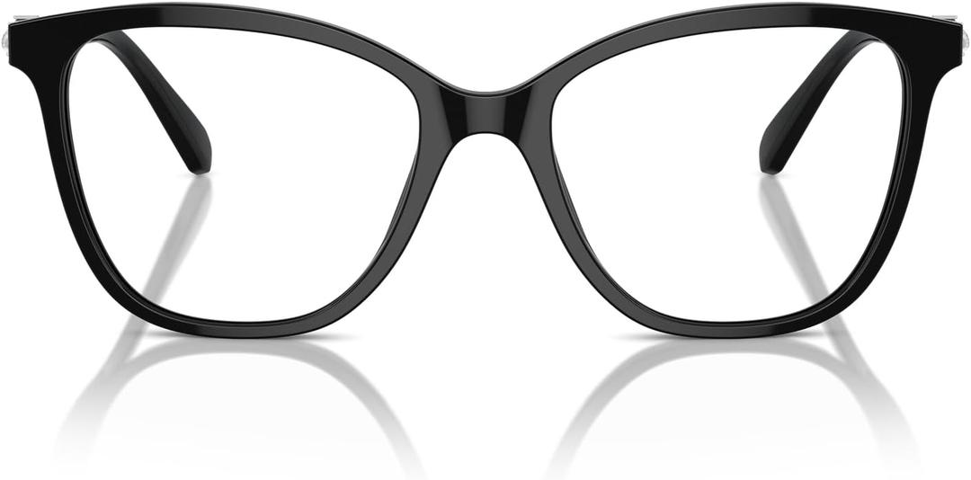 Swarovski Women's Sk2020f Low Bridge Fit Square Prescription Eyewear Frames (Black/Demo Lens)