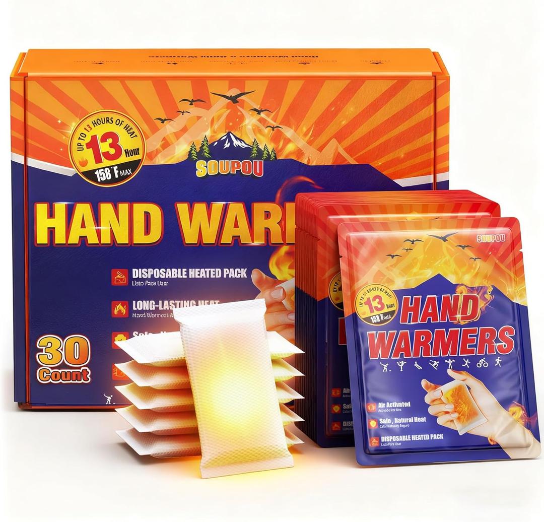 Hand Warmers Disposable 200/150/100/50/30 pcs, Up to 13 Hours of Heat Body Warmers, Air Activated Bulk Hand Warmers for Women Men, Gifts for Christmas, Golf Hunting Camping Essentials