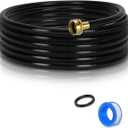 16FT Dehumidifier Drain Hose with 3/4 Inch FHT Connector, featuring Rust-Resistant Brass Fittings for Leak-Proof Connection, Perfectly Compatible with Most Dehumidifier Brands7 Length Options (Black)