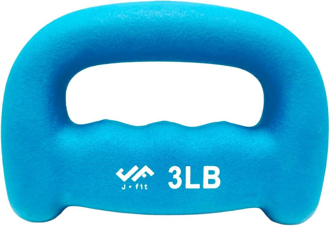 JFIT Neoprene D Grip Dumbbells - Single Weights 1LB-5LB - Premium Non-Slip, Hand Weights, Ergonomic Design