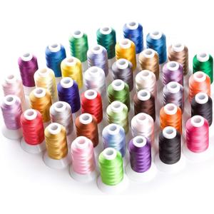 Simthread 40 Colors 40 Weight Polyester Embroidery Machine Thread Kit 550Y(500M) Compatible with Brother Babylock Janome Singer Husqvarna Bernina Embroidery and Sewing Machines