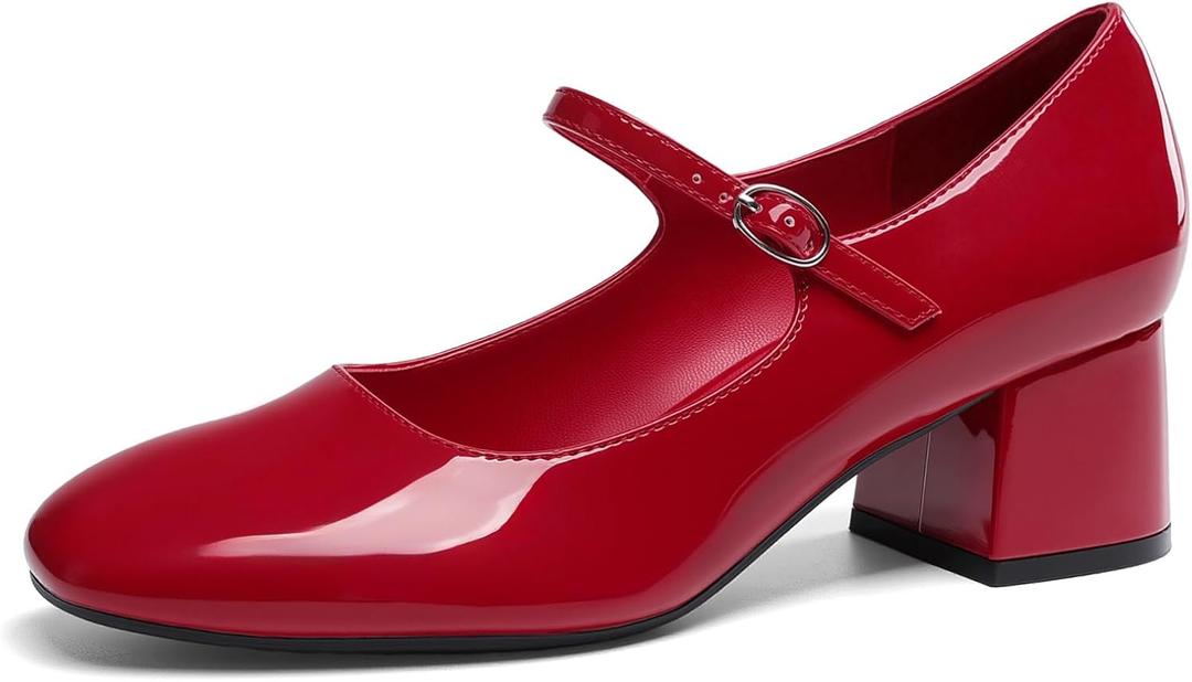 DREAM PAIRS Women's Mary Jane Shoes Chunky Block Short Heels 2.17", Closed Round Toe Vintage Wedding Shoes, Comfort Dress Pump Shoes for Daily Life 11