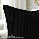 decorUhome Summer Corduroy Black Throw Pillow Covers 20x20 Set of 2 Decorative Soft Boho Farmhouse Couch Pillow Covers for Living Room Bed Sofa Broadside Striped Pillow Cases