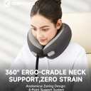 Neck Pillow Airplane for Sleeping, CertiPUR-US BASF Memory Foam Cooling Travel Pillows for Airplanes, Adjustable Flight Sleep Pillow with Comfortable Breathable Cover, Portable Plane Accessories