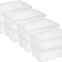novelinks 6 Quart Clear Plastic Storage Bins with Transparent Lids Stackable Box Craft Storage Organizing Container Sensory Bin,8 Pack