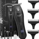 Professional Hair Clippers for Men - Cordless & Corded Dual Mode, 2-Speed & LCD Display, Complete Barber Kit, Scissors, Guide Combs, Rechargeable Beard/Hair Trimmer for Home & Professional Use