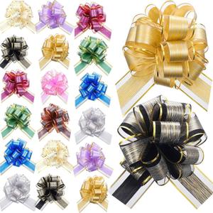 WILLBOND 20 Pieces 6 Inch Pull Bows Gift Wrapping Ribbon Pull Bows for Christmas Wedding Baskets Valentine Multicolor Wrap Accessory for Gift Present Holiday Decor(Assorted Color)