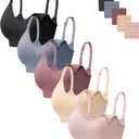 HBselect Women Maternity Bras 5 Pack Nursing Bras for Breastfeeding Seamless Pregnancy Sleep Bralette with Extra Extenders (Medium, 5pack(black/Nude/Pink/Dusty Blue/Dusty) Pink)