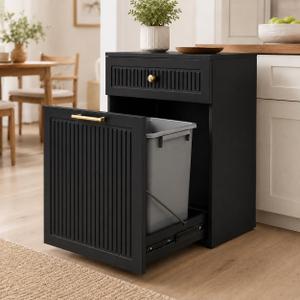 13 Gallon Pull Out Trash Can Cabinet with Drawer